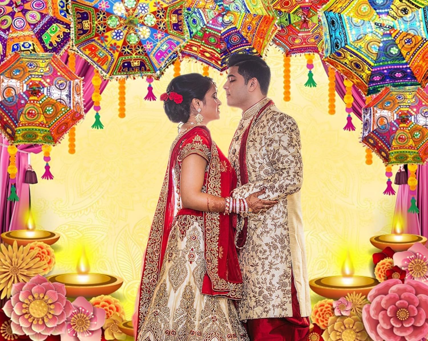 Telón de fondo indio Diwali Pooja para fotografía, 10 x 8 pies, vinilo indio, tradicional, Puja Ganpati Mehndi Diwali, Festival de fotos, decoración