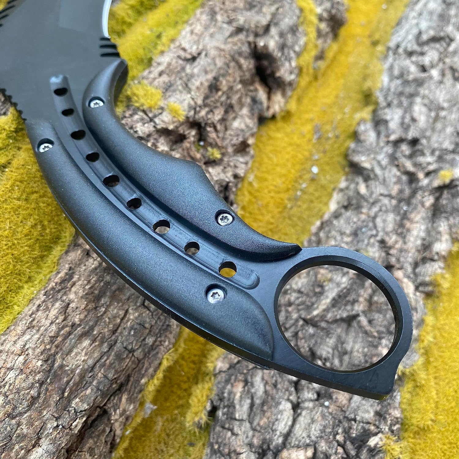 AULAKNIV Cuchillo de garra Raptor de borde dentado de 8.1 pulgadas, cuchillo táctico de hoja fija de espiga completa con funda y clip Kydex,