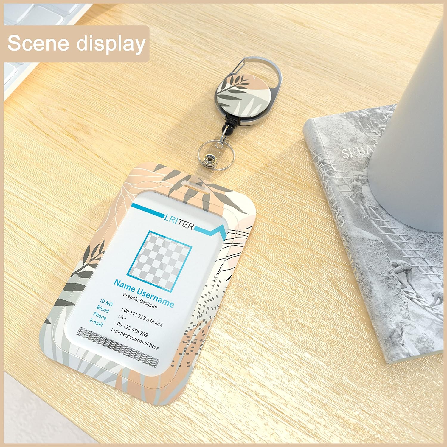 Soporte para tarjetas y clip retráctil resistente, soporte para tarjeta de identificación con carrete retráctil para profesores, enfermeras,
