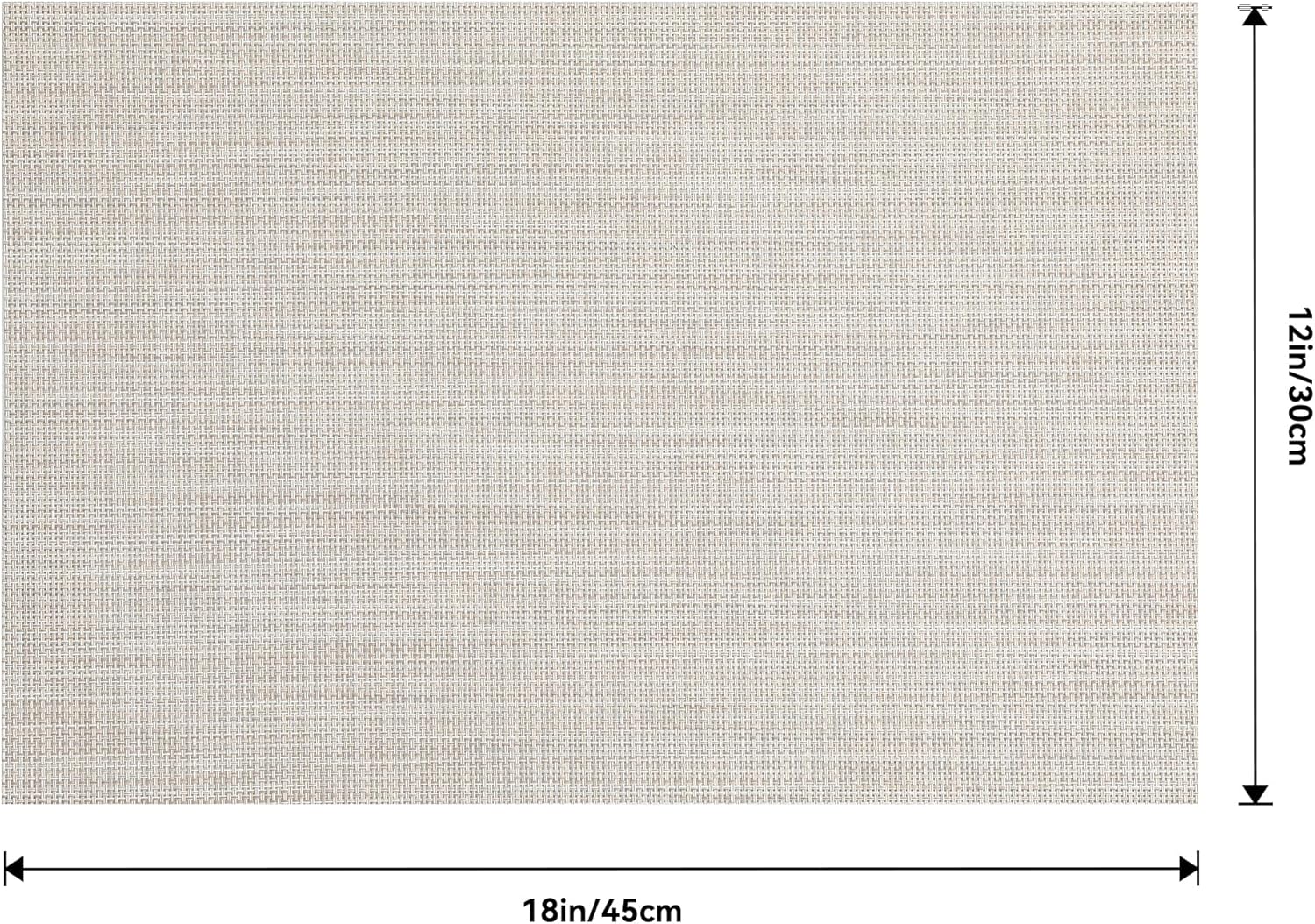 Juego de 12 manteles individuales beige y blanco, resistentes al calor, antideslizantes, para mesa de comedor, lavables, duraderos, tejido de vinilo