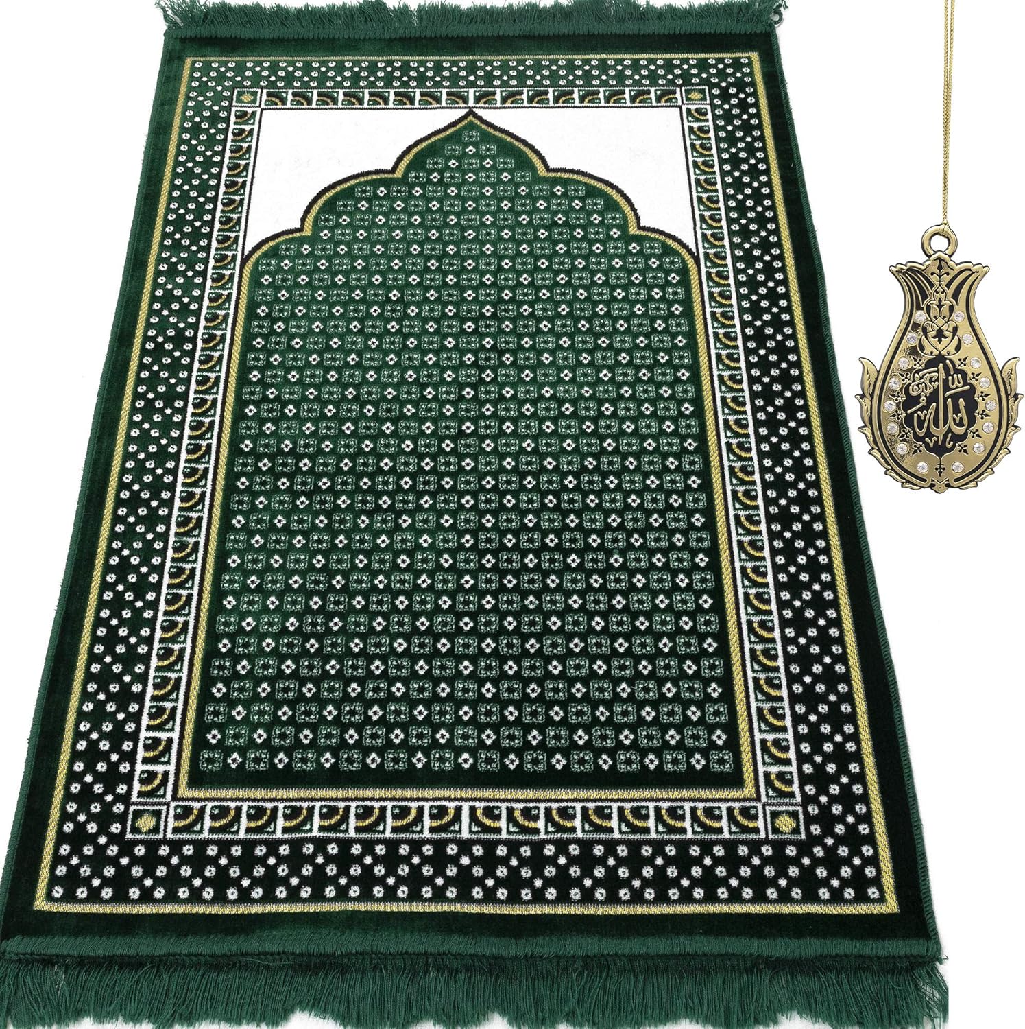 Modefa Alfombra de oración islámica turca, alfombra de terciopelo fina y ligera, alfombra de oración musulmana suave, Janamaz, regalo de Ramadán o