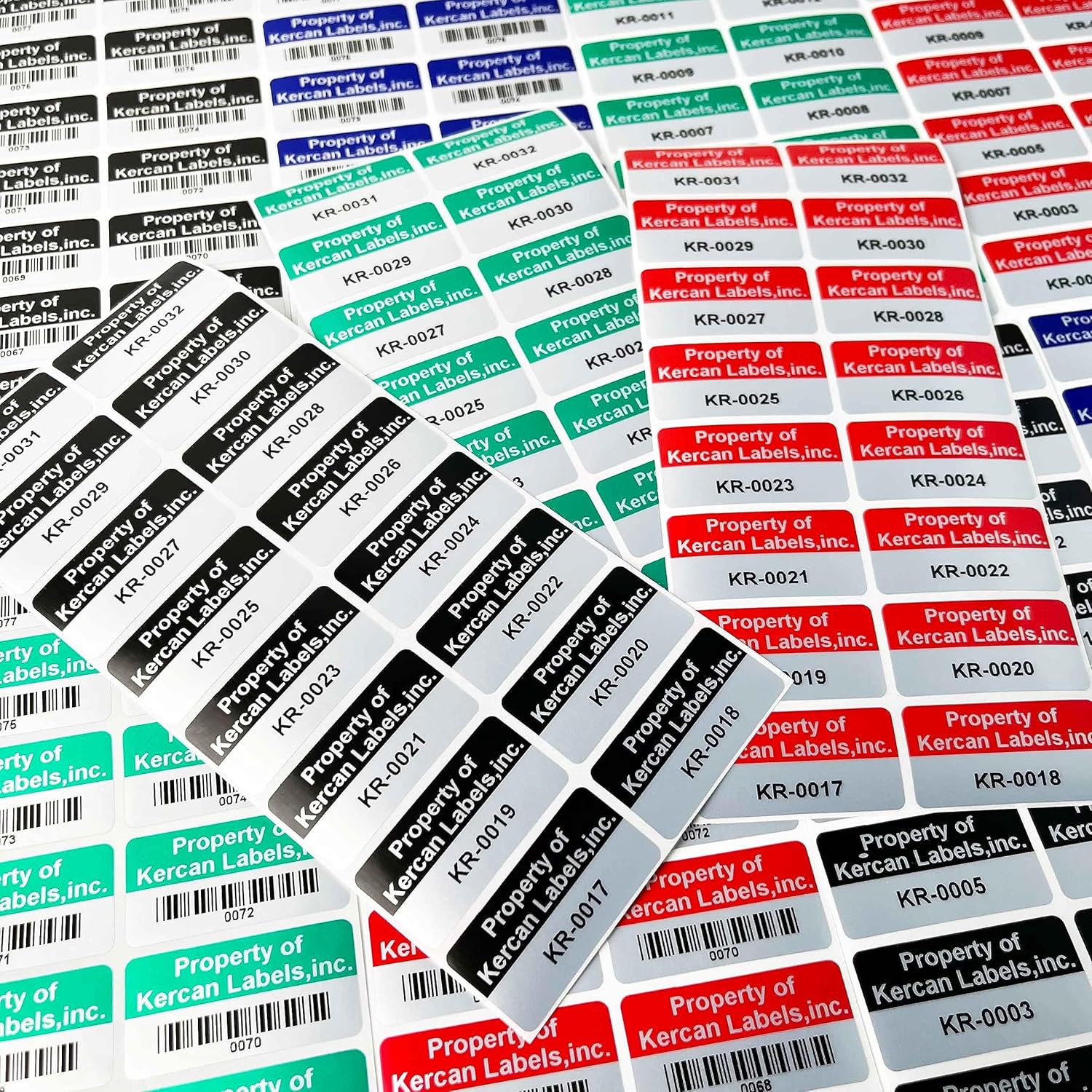 Etiquetas personalizadas para activos Etiquetas de código de barras personalizadas de 1.57 x 0.79 pulgadas (160-4800 etiquetas) (etiquetas de código