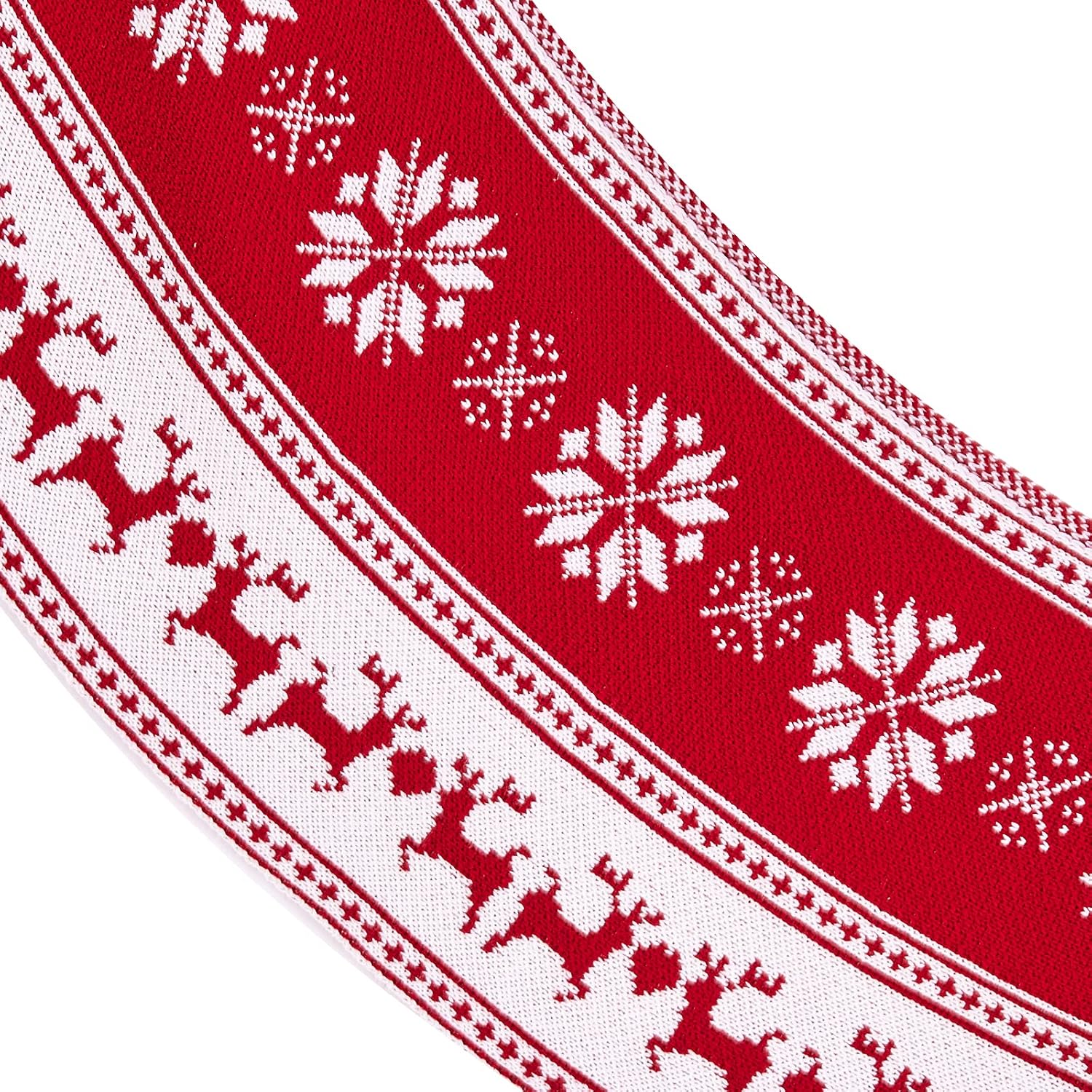 BIGTREE Collar de árbol de Navidad, anillo de árbol de Navidad de 30 pulgadas con alce de punto o a cuadros, base de árbol de Navidad para