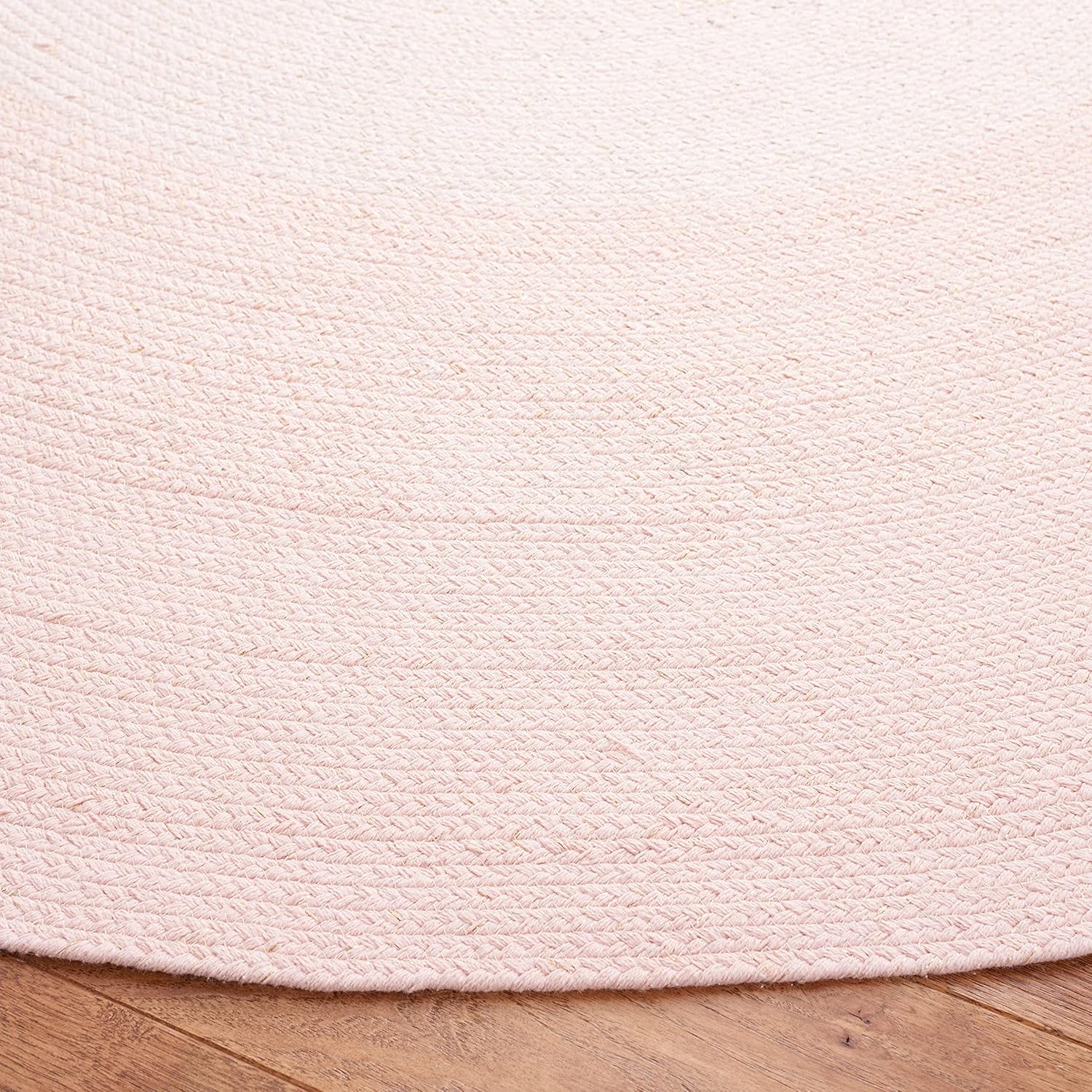 SAFAVIEH Cape Cod Collection – Alfombra redonda de 3 pies, color rosa, hecha a mano, de algodón trenzado, ideal para zonas de alto tráfico en sala