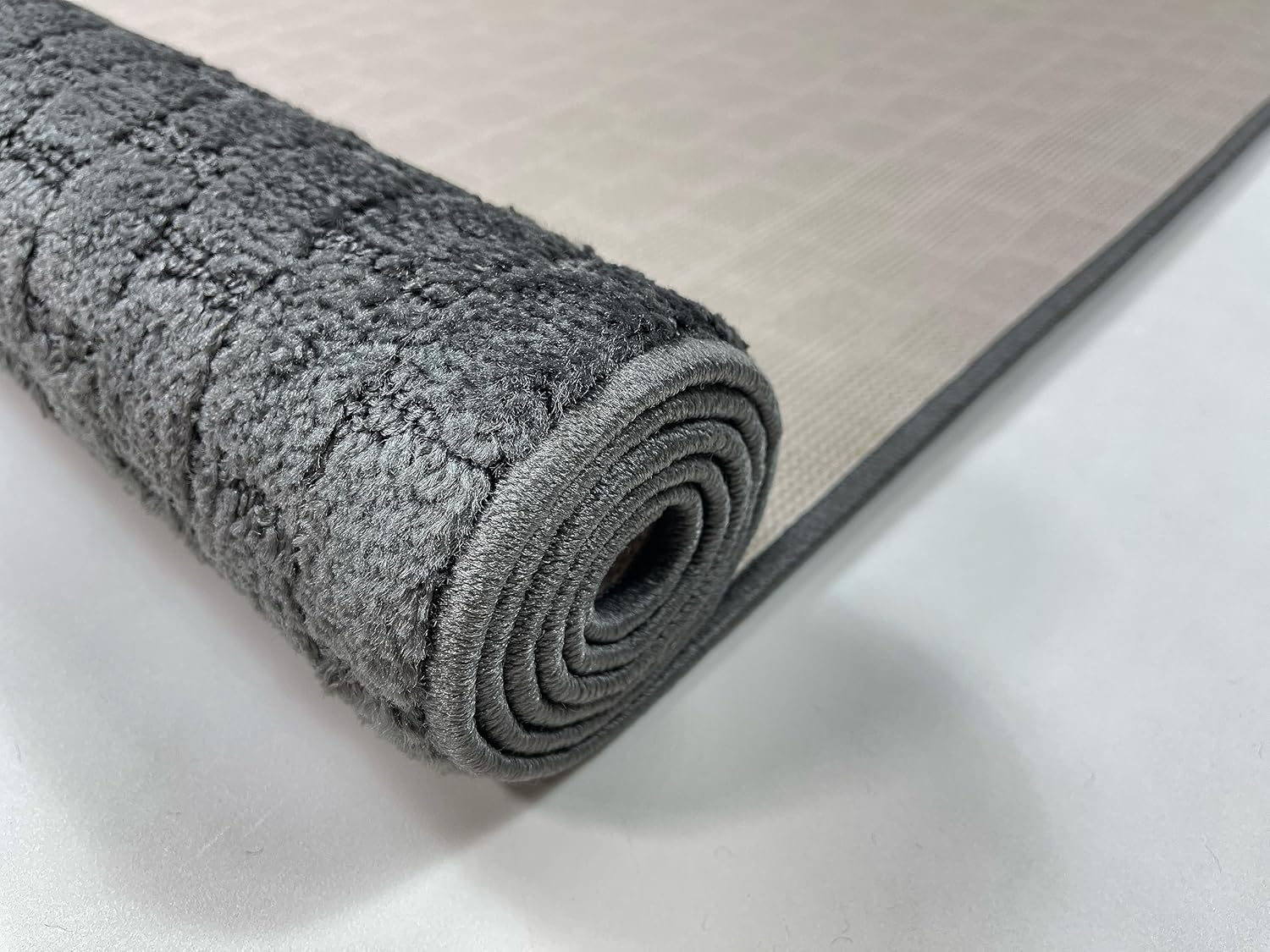Alfombra antideslizante de 2 x 8 pulgadas, color gris oscuro, patrón de mosaico de mosaico antracita, 8 pies de largo