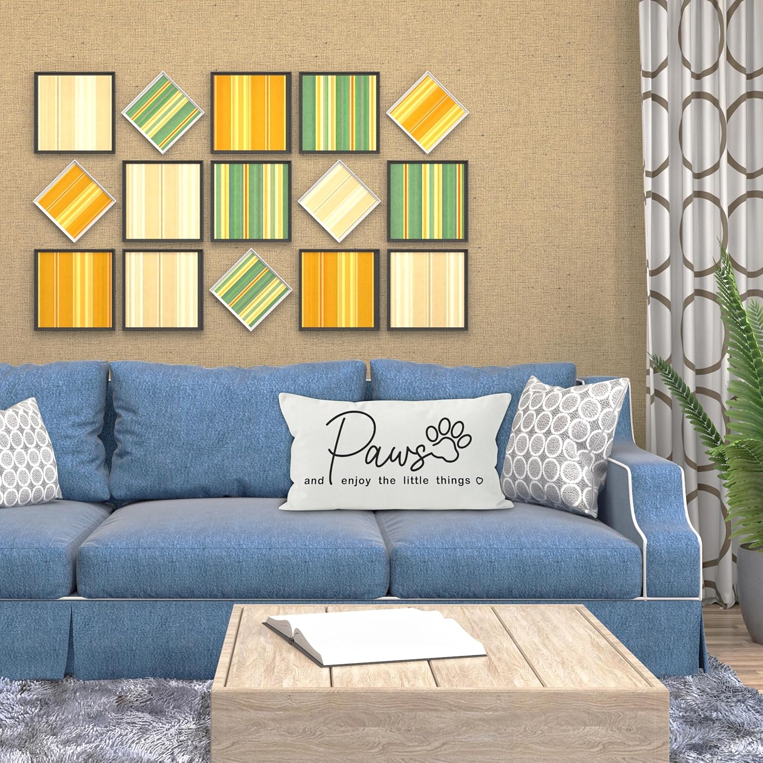 Funda de almohada de perro de 12 x 20 pulgadas, decoración de pata de perro, fundas de almohada para dormitorio, habitación, sofá, funda de almohada