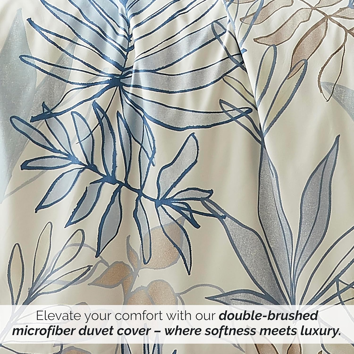 Southshore Fine Living, Inc. Tropic Leaf Collection – Juego de funda de edredón de gran tamaño, tamaño Queen, juego de funda de edredón estampada de