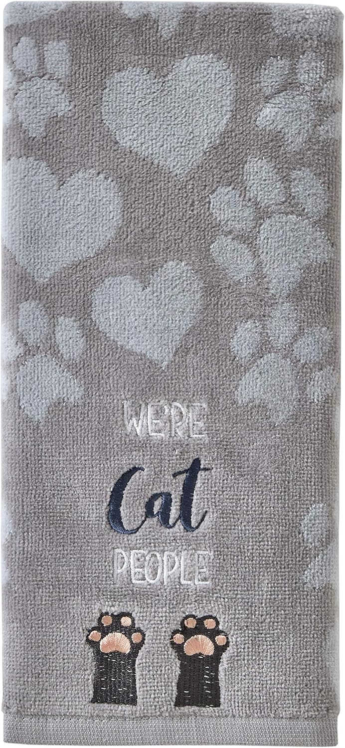 SKL Home by Saturday Knight Ltd. Cat People – Toalla de mano, gris, pequeña (paquete de 2)
