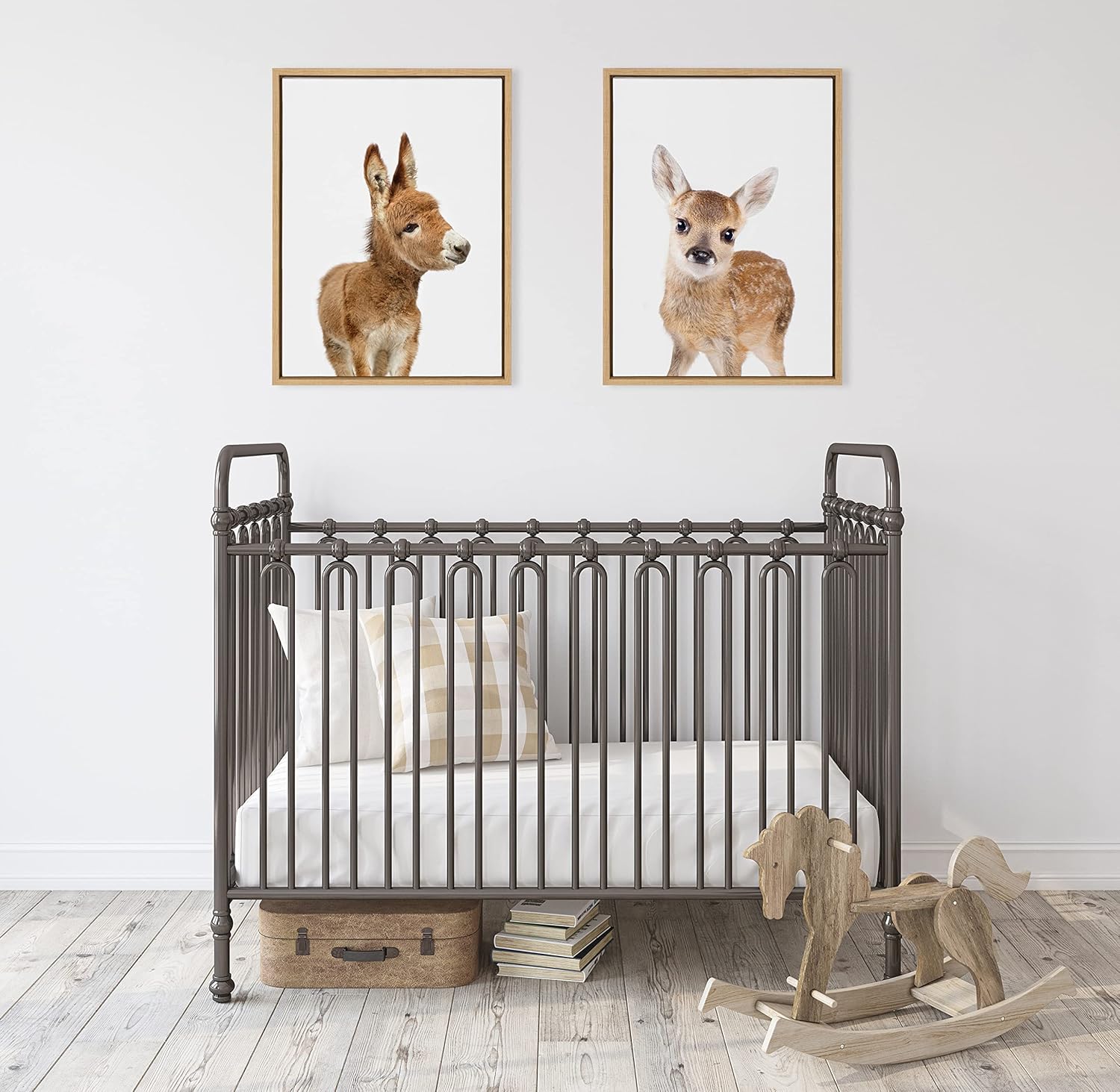 Kate and Laurel Sylvie Animal Studio – Lienzo enmarcado para pared, diseño de ciervos, por Amy Peterson Art Studio, 18 x 24 pulgadas, natural,