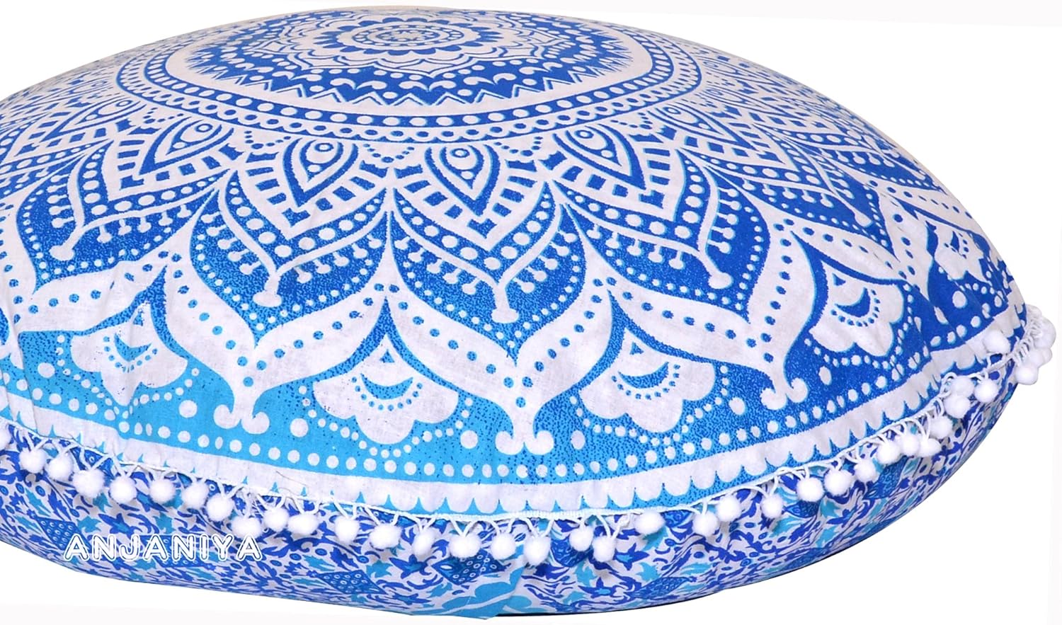 Funda de cojín para el suelo de yoga, bohemia con ombre mandala, de 32 pulgadas, cómoda para el hogar, cama, sofá, asiento, grande con zíper