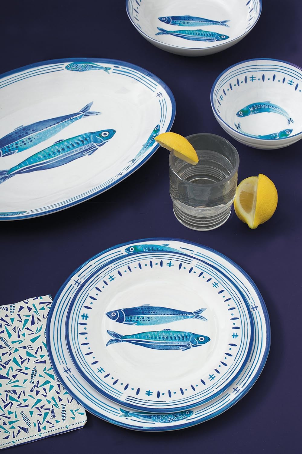 Le Cadeaux Santorini – Platos de ensalada de melamina (4 unidades)