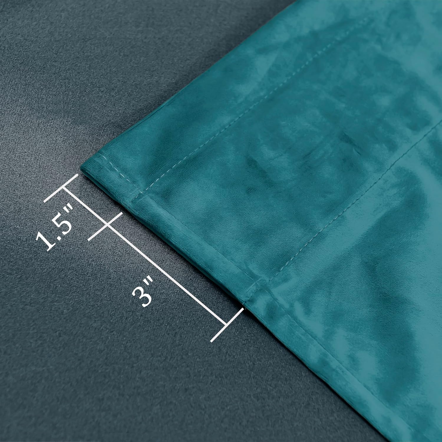 Hiasan Cortinas opacas de terciopelo color verde azulado de 96 pulgadas, con aislamiento térmico y suaves para dormitorio, sala de estar,