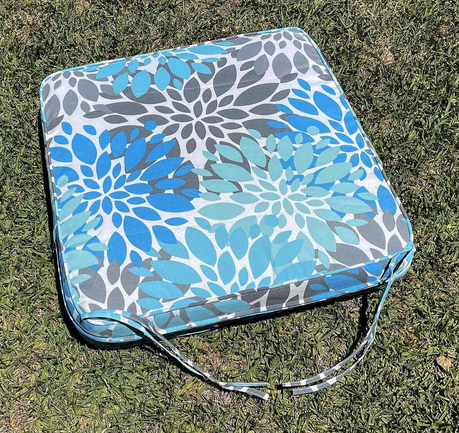 BELLRINO Juego de 4 fundas de cojín decorativas para patio, impermeables, para exteriores, de 24 x 24 x 4 pulgadas, para silla, asiento, jardín,