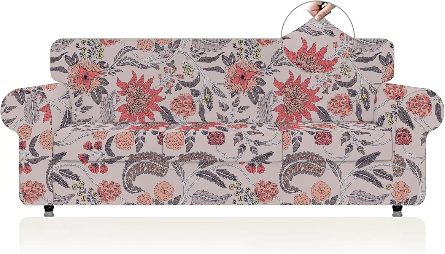CRFATOP Fundas de sofá de 4 piezas para sofá de 3 cojines, fundas de sofá estampadas, funda elástica para sofá de 3 cojines separados, fundas de