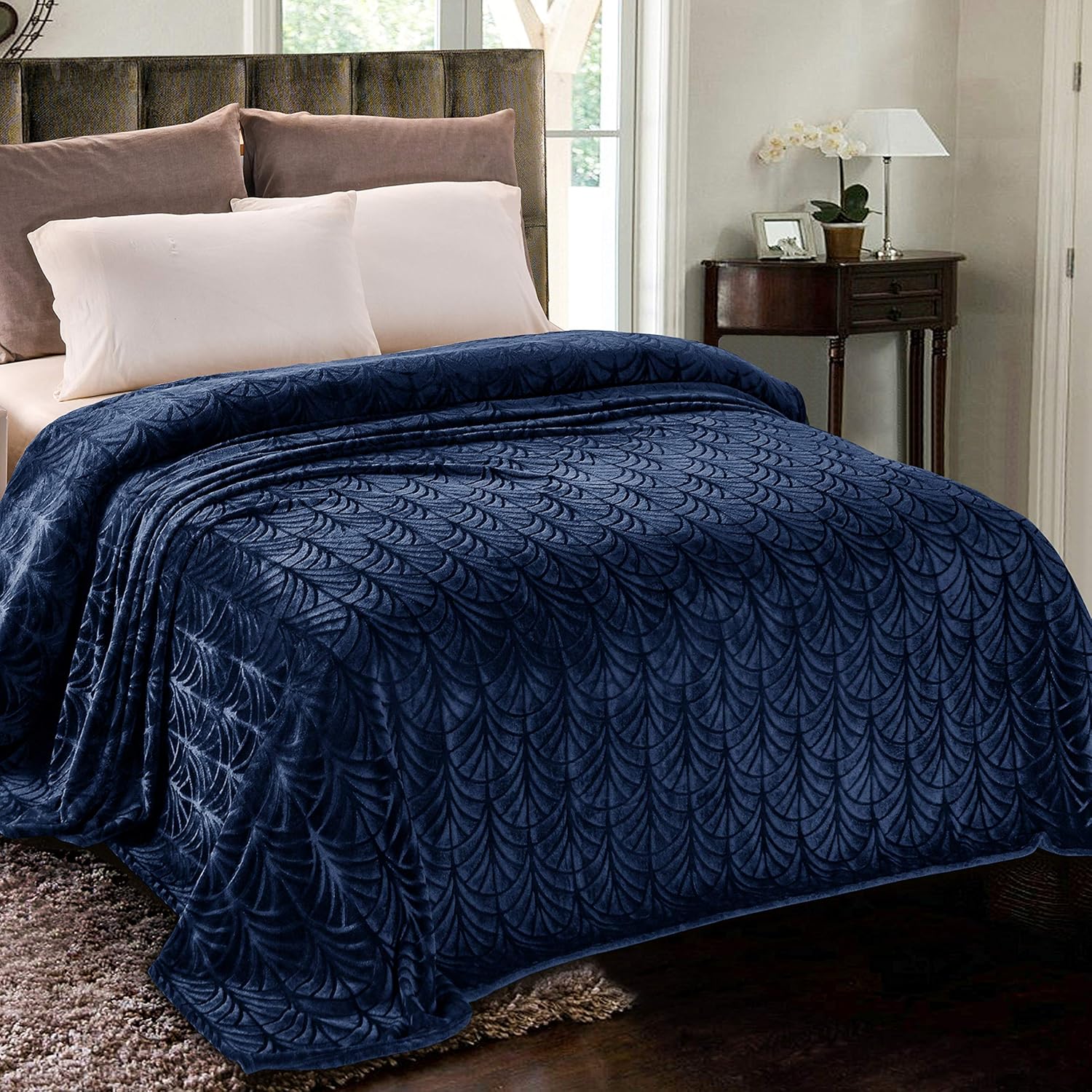 Whale Flotilla – Manta de franela para cama de tamaño individual, ligera, de terciopelo suave y esponjoso con diseño vintage, manta decorativa para