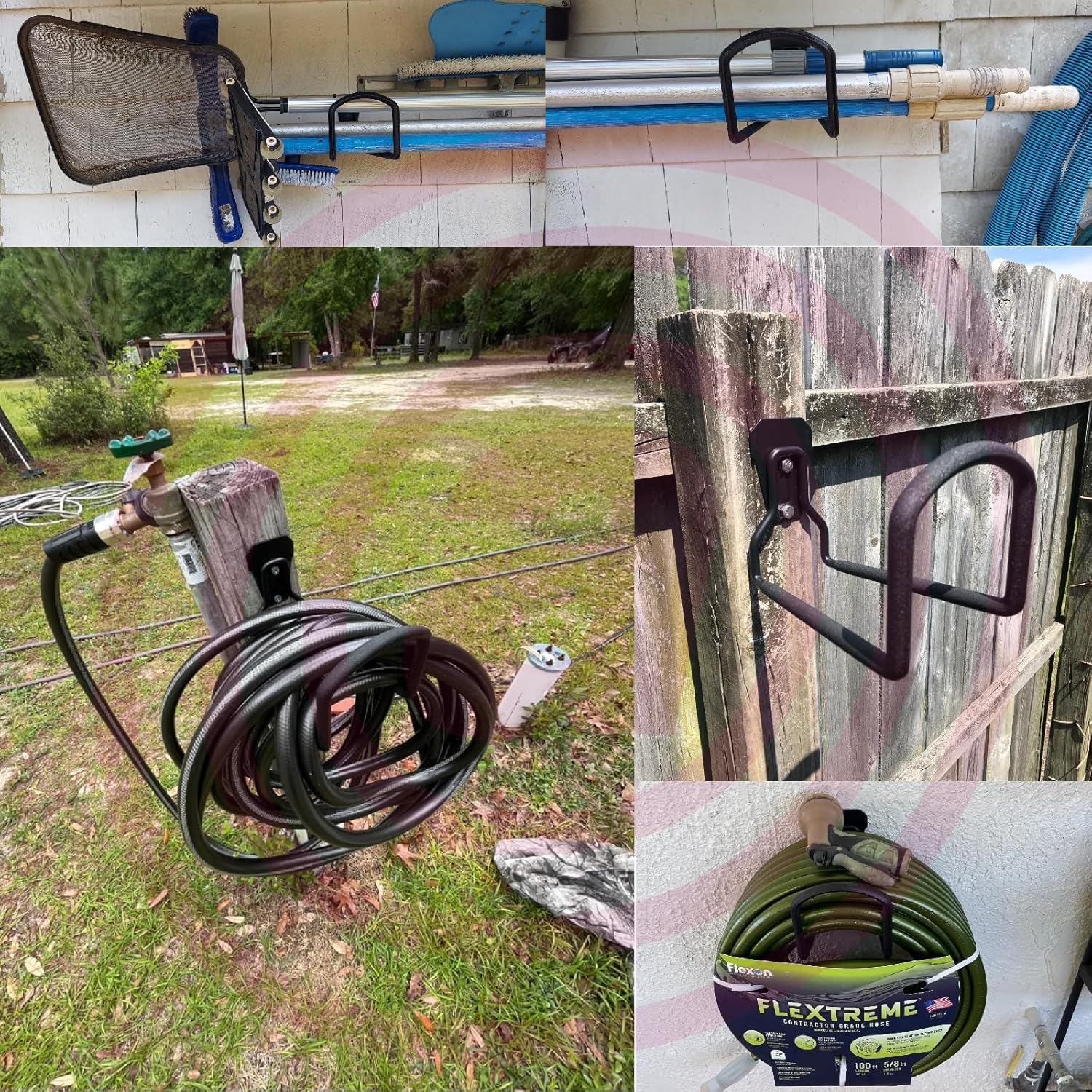 Soporte de manguera para montaje en pared, percha resistente, carretes de manguera de agua para exteriores, almacenamiento para manguera de jardín