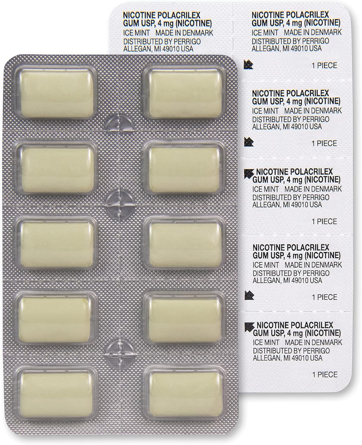 Tienda Basic Care – Goma de mascar con recubrimiento, de nicotina polacrilex (4 mg de nicotina), ayuda para dejar de fumar, 160 unidades, sabor