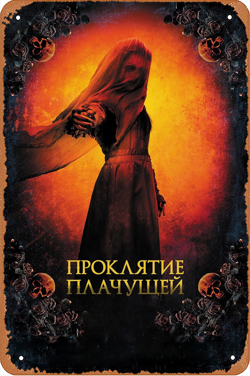 The Curse Of La Llorona – Póster de película de terror en la pared, letrero de metal de estañoplaca de metal, retro, vintage, 8 x 12 pulgadas