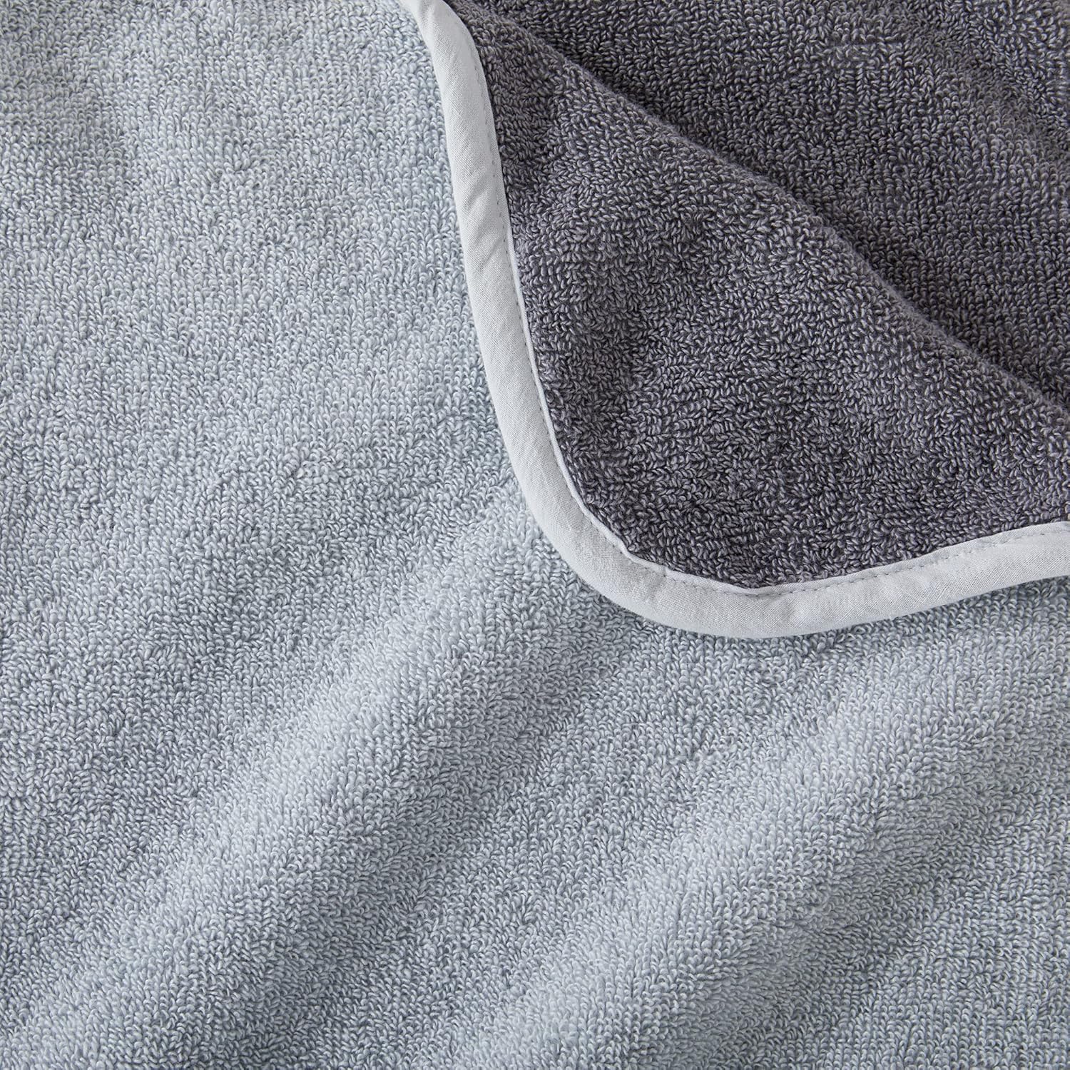Toallas de baño reversibles de dos tonos 100 % algodón, absorbentes de secado rápido, de felpa de la colección Vanessa (2 unidades), griscarbón