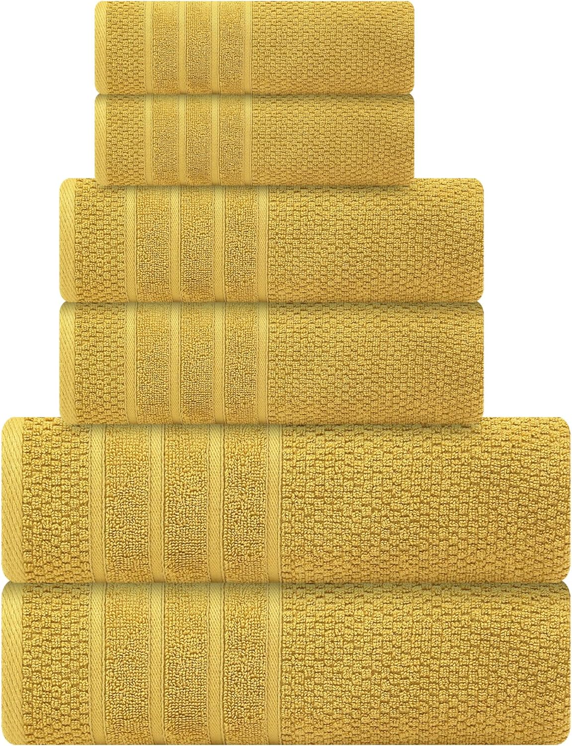 Juego de toallas de baño, 100% algodón, 2 toallas de baño, 2 toallas de mano y 2 toallas pequeñas, de secado rápido, absorbentes, suaves y