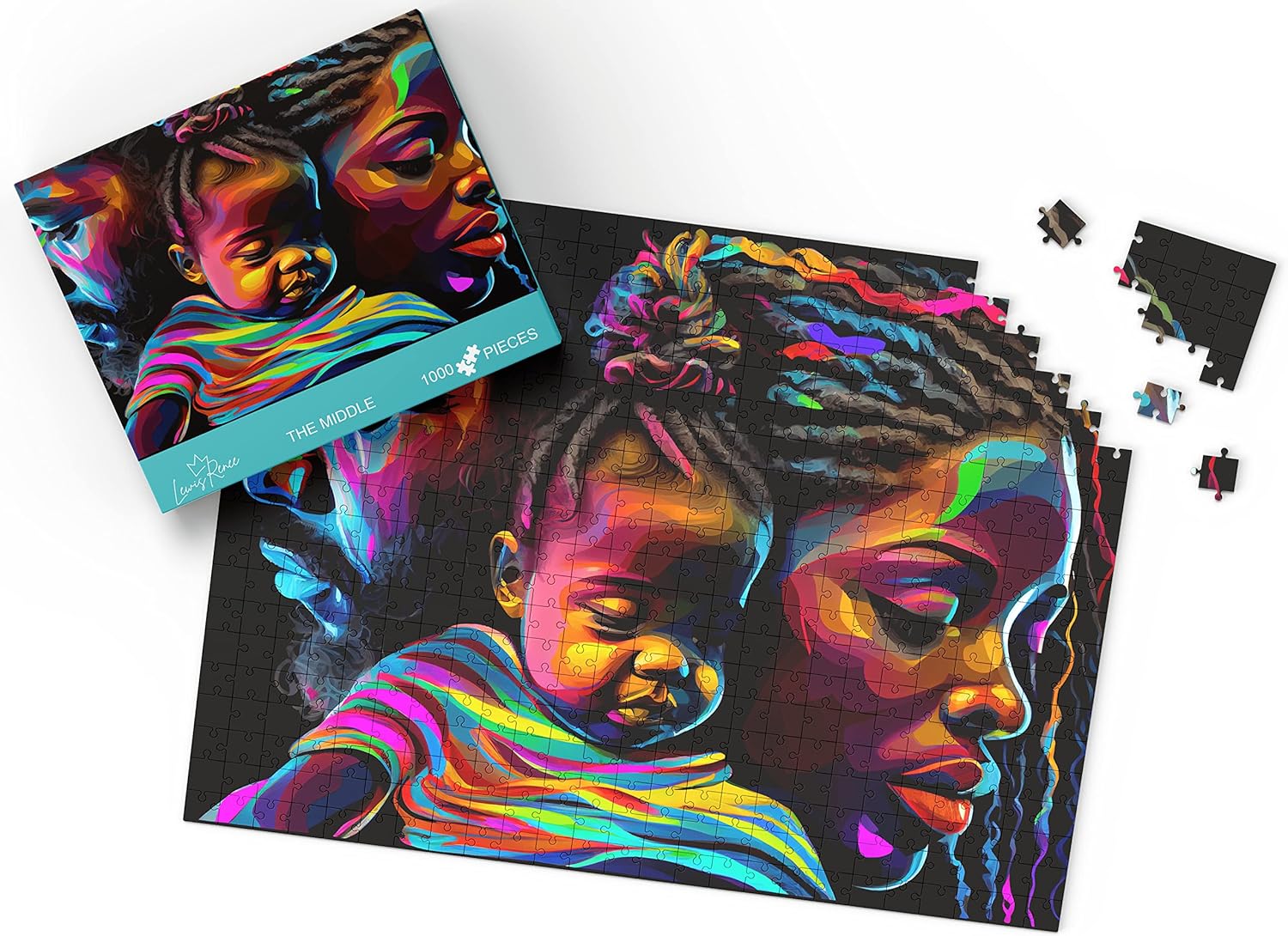 African American Expressions Jigsaw  1000 piezas LewisRenee Puzzle, Relájate y conecta con la cultura negra a través de una actividad de