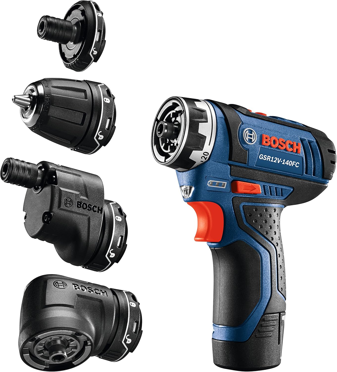 Bosch GSR12V-140FCB22 12V Max Flexiclick 5 en 1 Sistema de taladrodestornillador con 40 piezas de taladro resistente al impacto