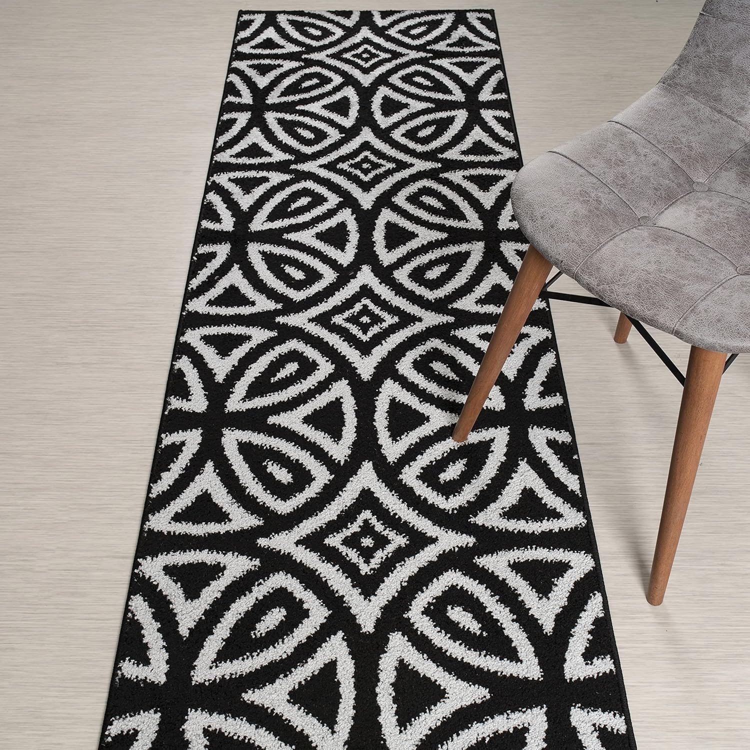 Alfombra antideslizante de longitud personalizada, antideslizante, con patrón de diamante, para entrada, pasillo, cocina, lavandería, 26 pulgadas x