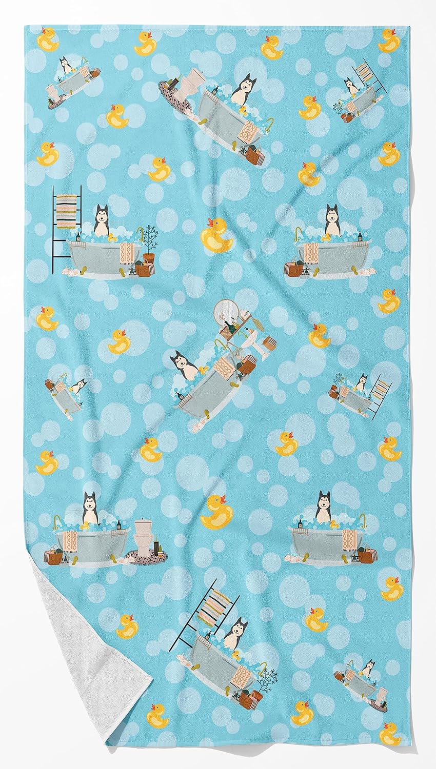 Caroline’s Treasures WDK5722BTLG West Siberian Laika Spitz – Toalla de baño grande para bañera