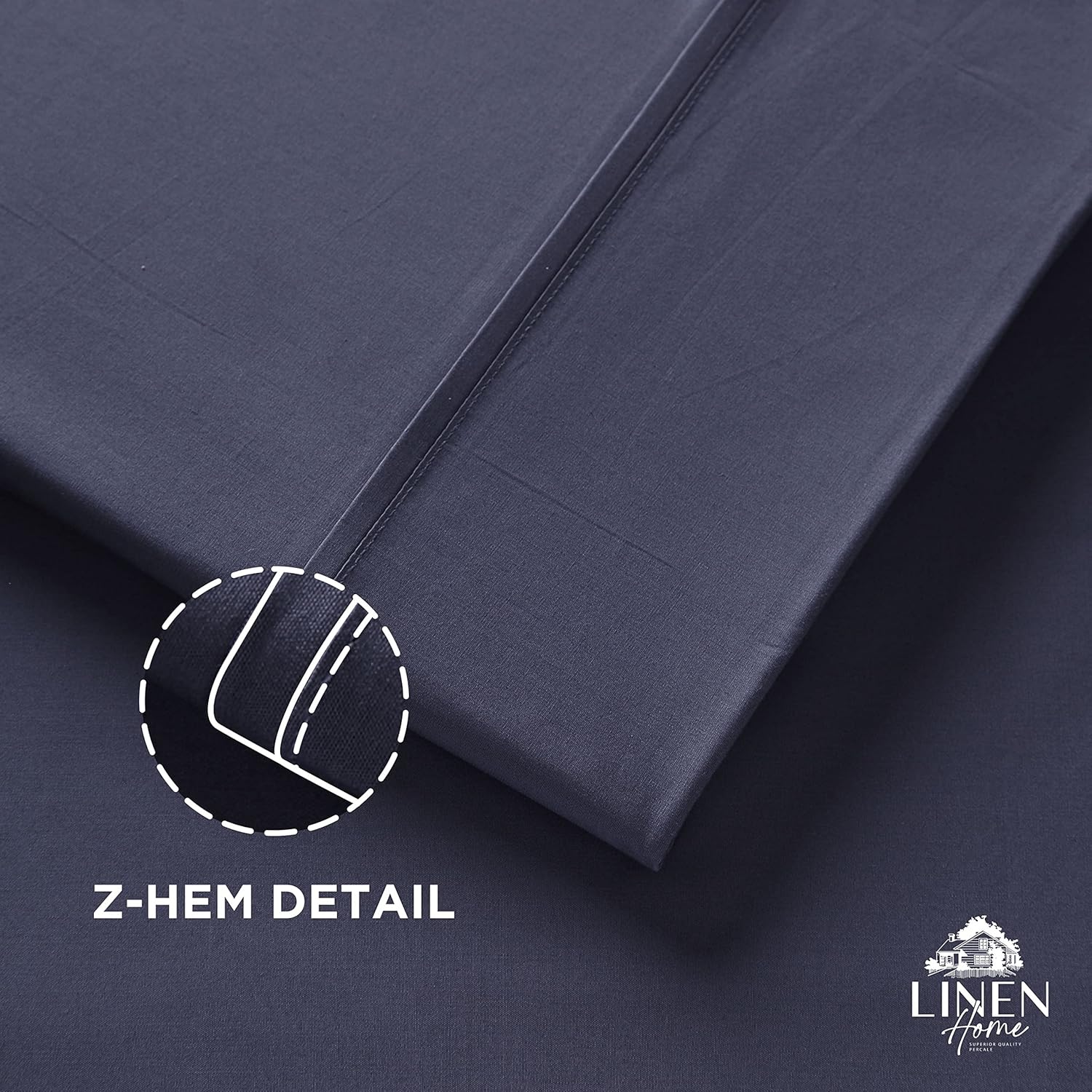 Sábanas de 100% algodón percal, tamaño matrimonial, 1sábana encimera, ropa de cama fresca, resistente y transpirable, azul marino