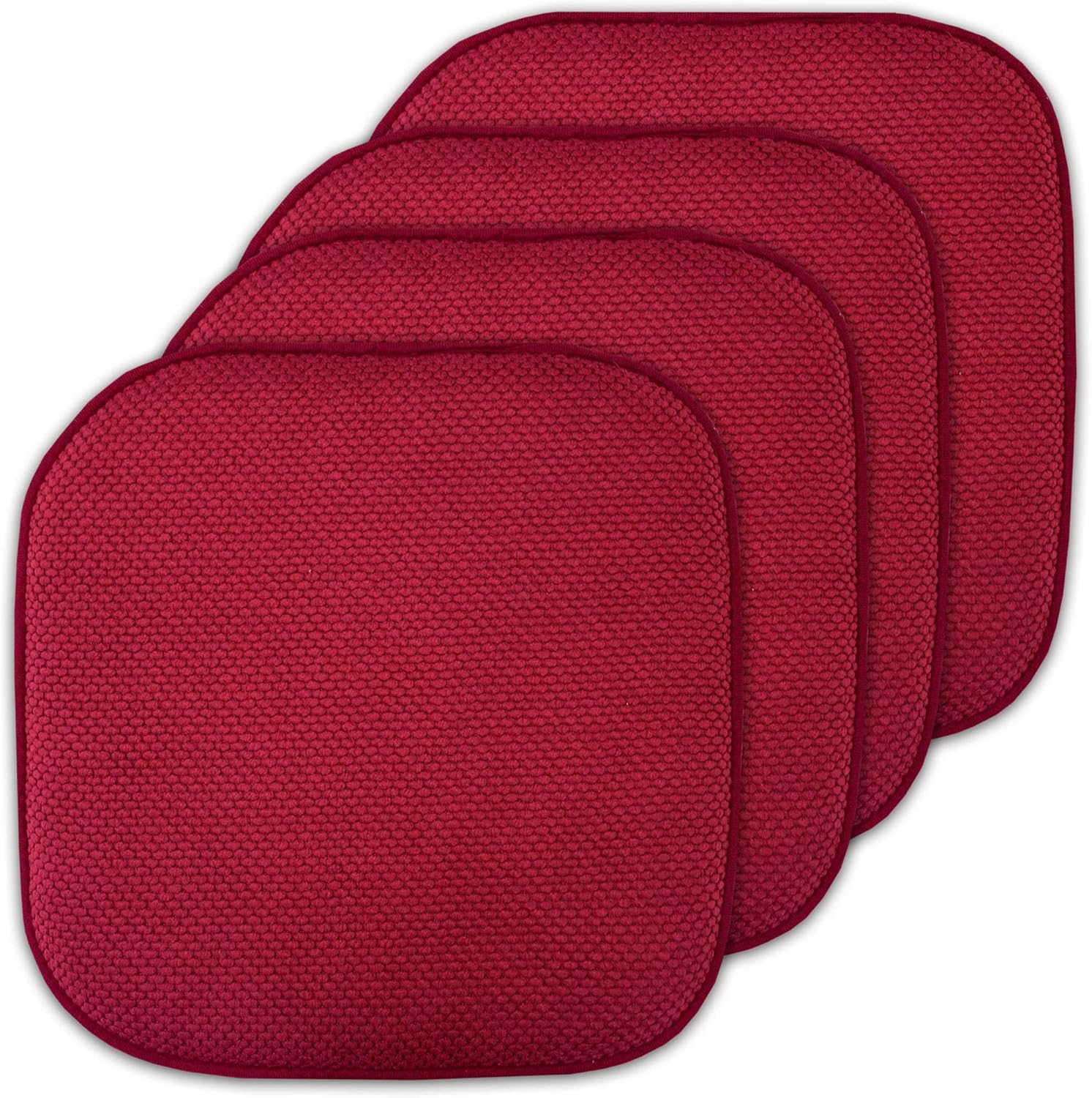 Sweet Home Collection Cojines de espuma viscoelástica para silla, diseño de panal, antideslizante, funda de asiento de 16 x 16 pulgadas, paquete de