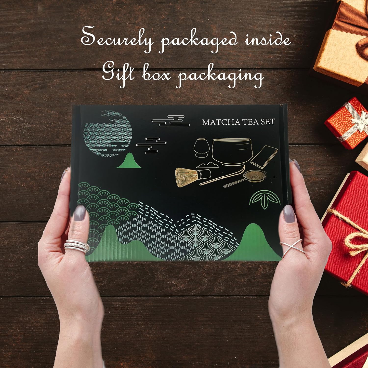 Juego de té matcha japonés (7 piezas), juego de batidor de matcha, batidor y tazón, soporte para batidor, cuchara matcha, el kit perfecto para hacer