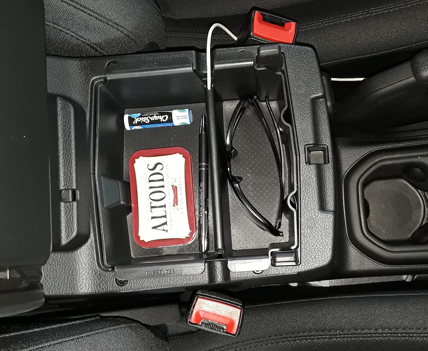 Vehicle OCD Bandeja organizadora de consola central con forros negros para Jeep Wrangler JLJLU (2018-2024) Jeep Gladiator JT Truck (2020-2024),