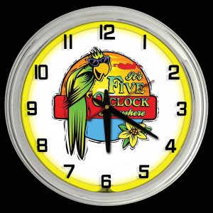 16″ It’s 5 O’Clock Somewhere Reloj de pared de neón amarillo Garage Man Cave 16″ It’s 5 O’Clock Somewhere Reloj de pared de neón amarillo Garage Man Cave