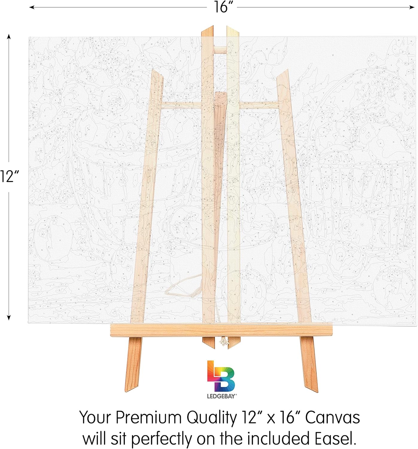 Ledgebay – Pintura por número para adultos  Kits de pintura por números, pintura sin arrugas por números para adultos principiantes, 12 x 16