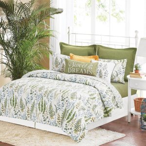 C&F Home Cecil – Juego de edredón reversible de 2 piezas tamaño individual con 1 funda de almohada estándar, color blanco y verde, acuarela C&F Home Cecil – Juego de edredón reversible de 2 piezas tamaño individual con 1 funda de almohada estándar, color blanco y verde, acuarela