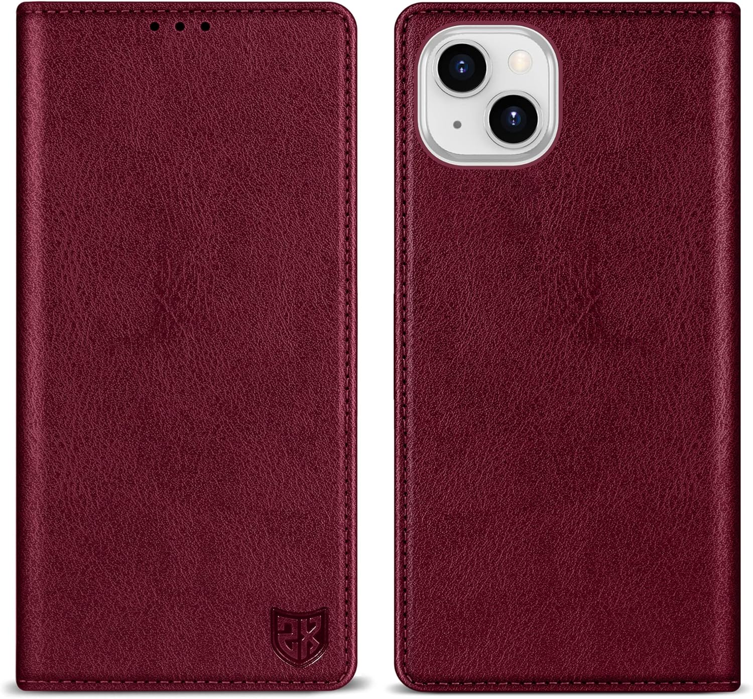 ZZXX Funda tipo cartera para iPhone 15 con bloqueo RFID, soporte de ranura para tarjetas, funda magnética fuerte de cuero plegable para iPhone 15