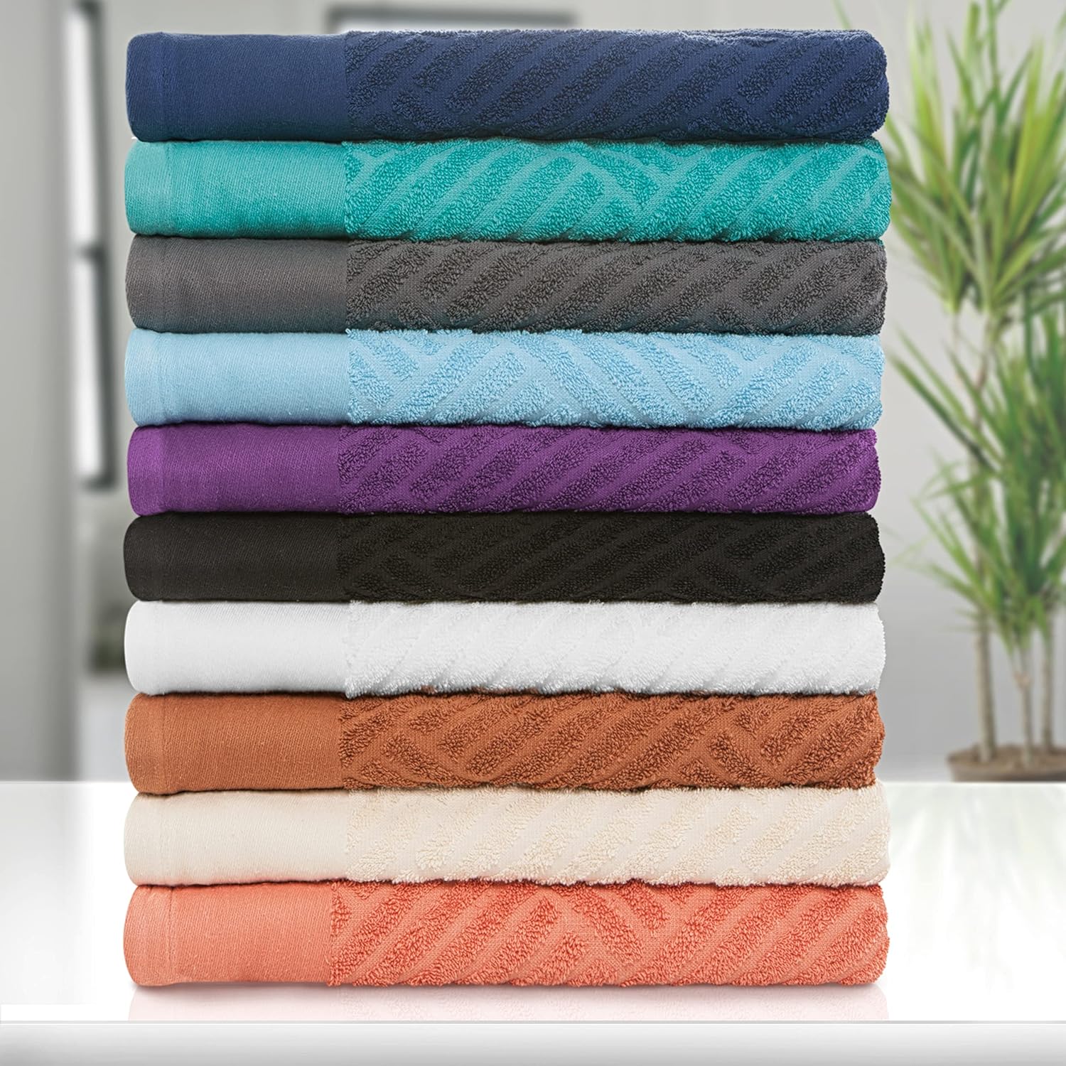 SUPERIOR Juego de 6 toallas de baño de algodón egipcio, dos toallas de cara, dos toallas de mano, dos toallas de baño, ideal para baño, cocina o