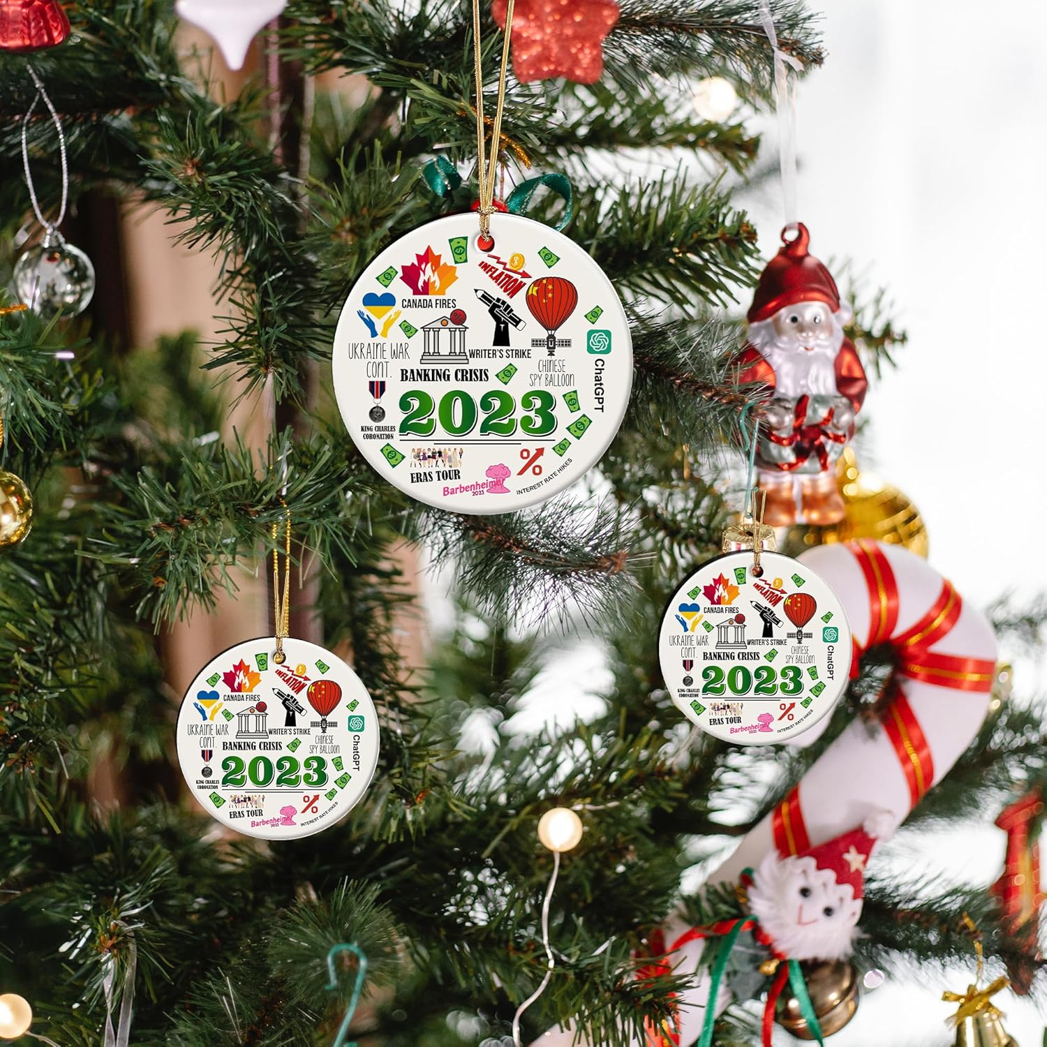 Adorno de Navidad 2023, regalos para pareja, adornos para árbol de Navidad, accesorios para colgar, decoración de adornos de Navidad