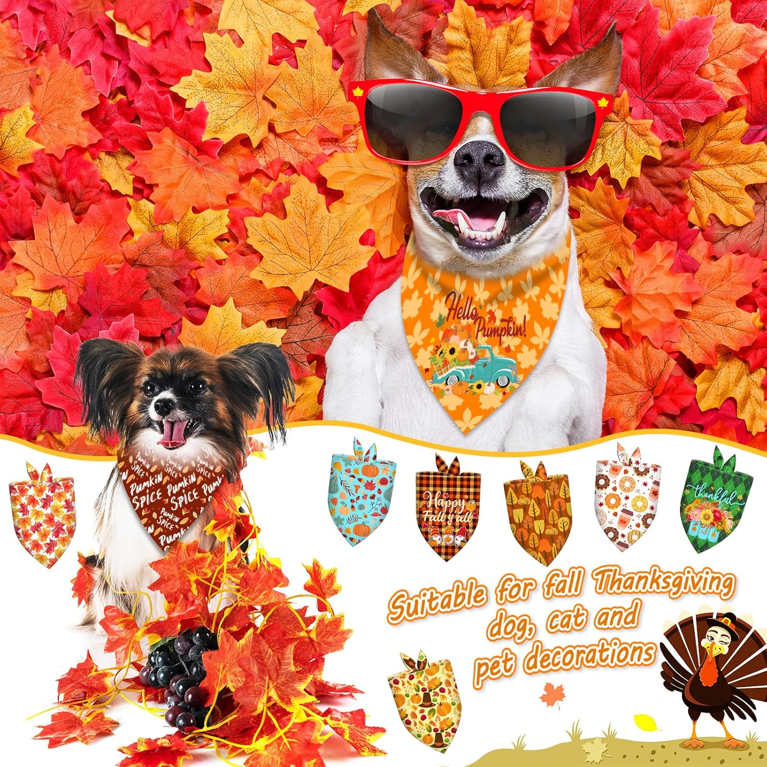 120 bandanas para perros, bufandas ajustables para perros, baberos, pañuelos, pañuelos, pañuelos para mascotas, pañuelos lavables para vacaciones,