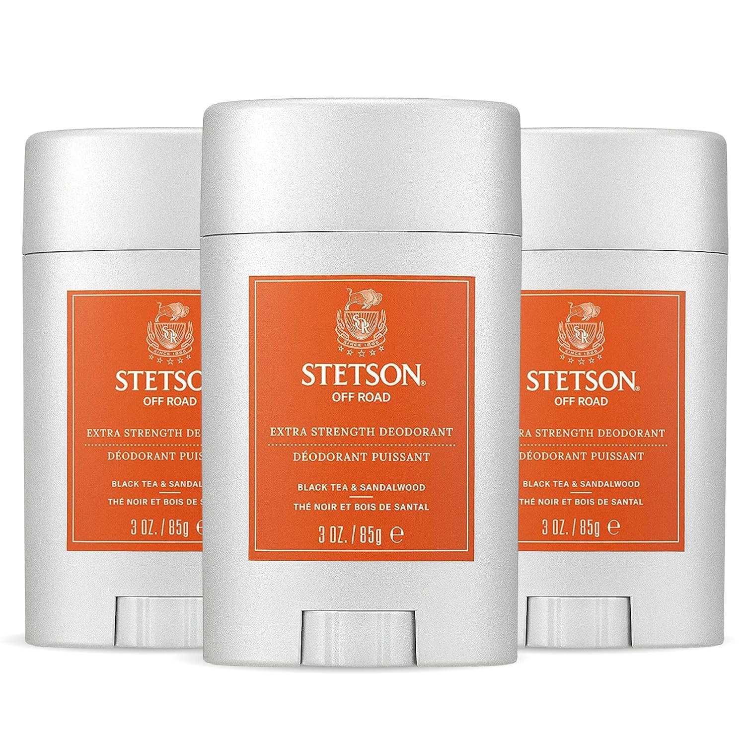 Stetson Personal Care Desodorante extra fuerte por Scent Beauty – Desodorante en barra de gel para hombre, kit de aseo personal de 3 onzas, paquete
