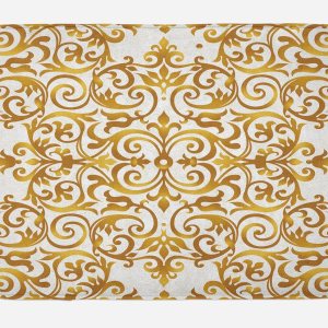 Lunarable Tapete de baño victoriano, encaje victoriano, patrón barroco antiguo, otomano oriental con patrón cuadrado real, tapete decorativo de baño Lunarable Tapete de baño victoriano, encaje victoriano, patrón barroco antiguo, otomano oriental con patrón cuadrado real, tapete decorativo de baño