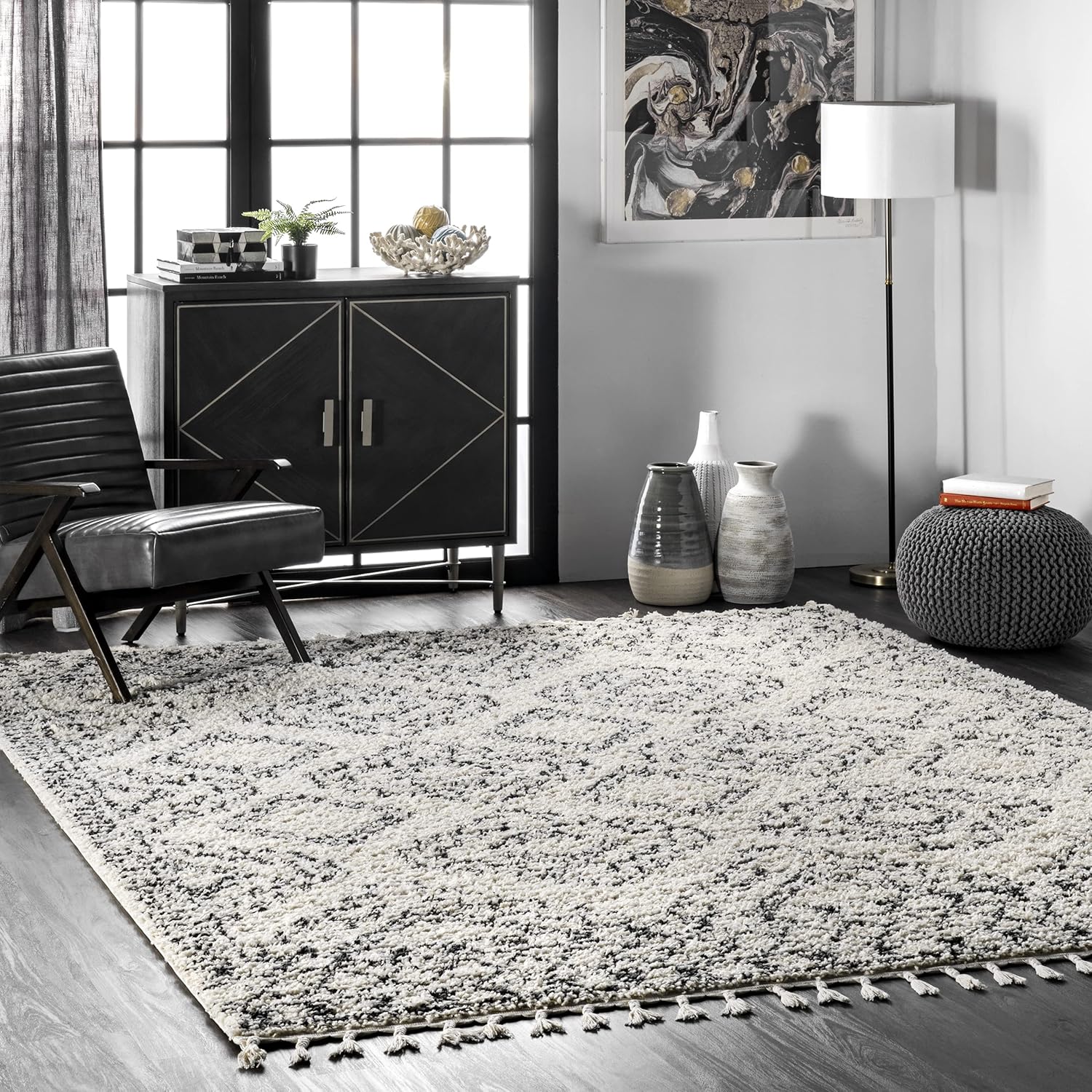 nuLOOM Vasiliki – Alfombra de pelo largo estilo tribal marroquí