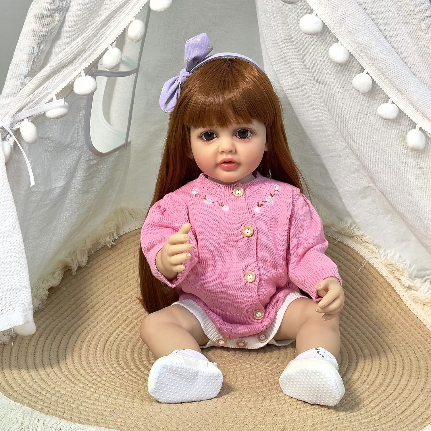 RXDOLL Muñeca de bebé realista Reborn de 22 pulgadas, muñecas de bebé Reborn realistas de silicona con cuerpo completo de vinilo que se ve real,