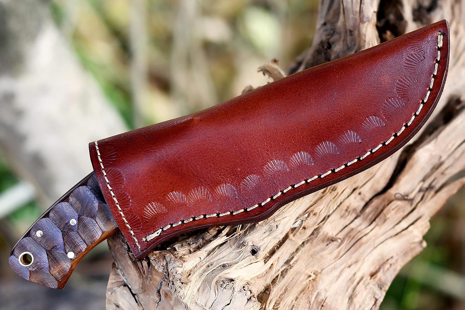 Hecho a mano 1095 cuchillo de caza de acero al carbono con funda de hoja fija camping, cuchillos al aire libre Bushcraft Skinner cuchillo para