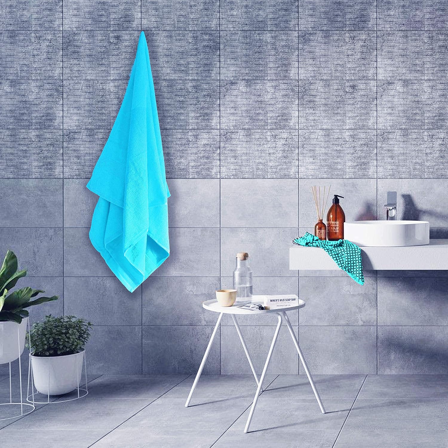 Belizzi Home – Juego de 8 toallas, 100 % algodón hilado en anillo, 2 toallas de baño de 27 x 54 pulgadas, 2 toallas de mano de 16 x 28 pulgadas y 4