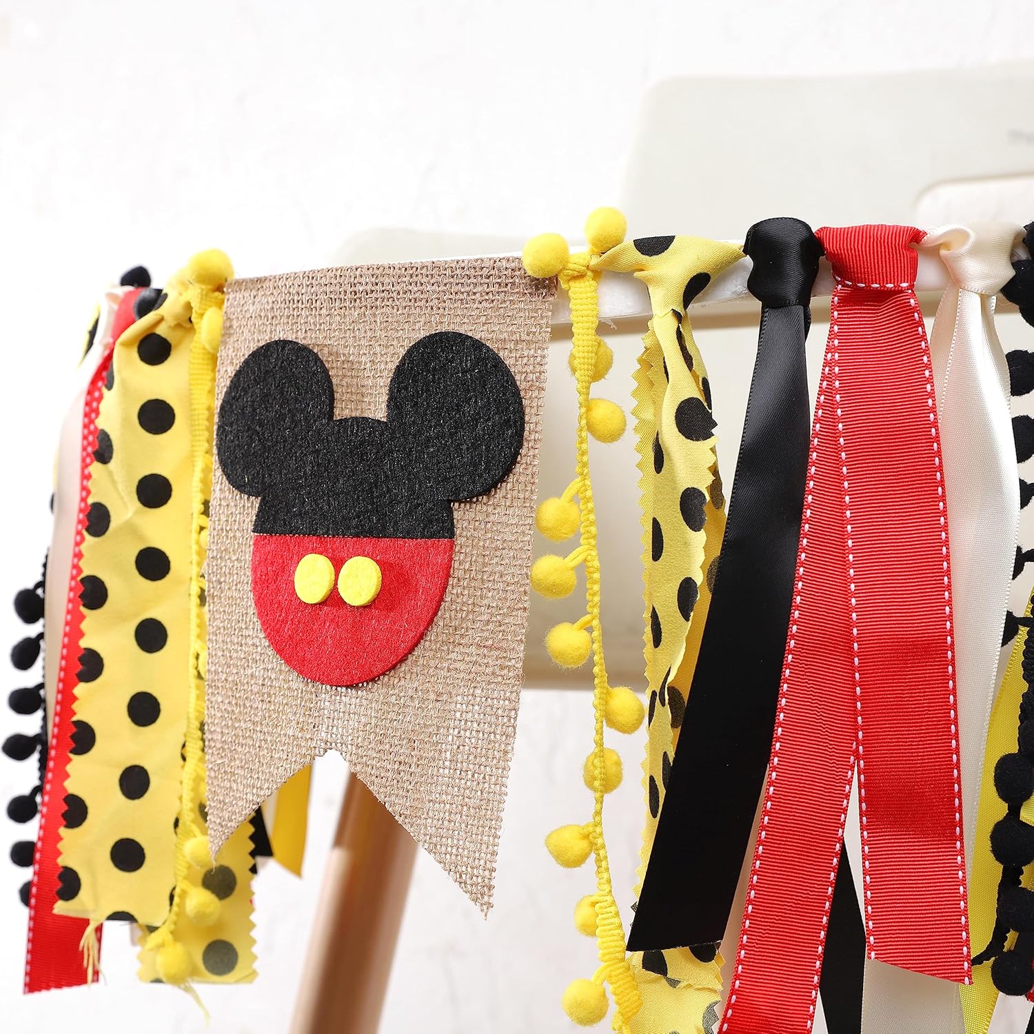 Cartel para silla alta de Mickey Mouse, decoración de cumpleaños de Mickey Mouse, silla alta de primer cumpleaños, cartel de silla alta de Mickey