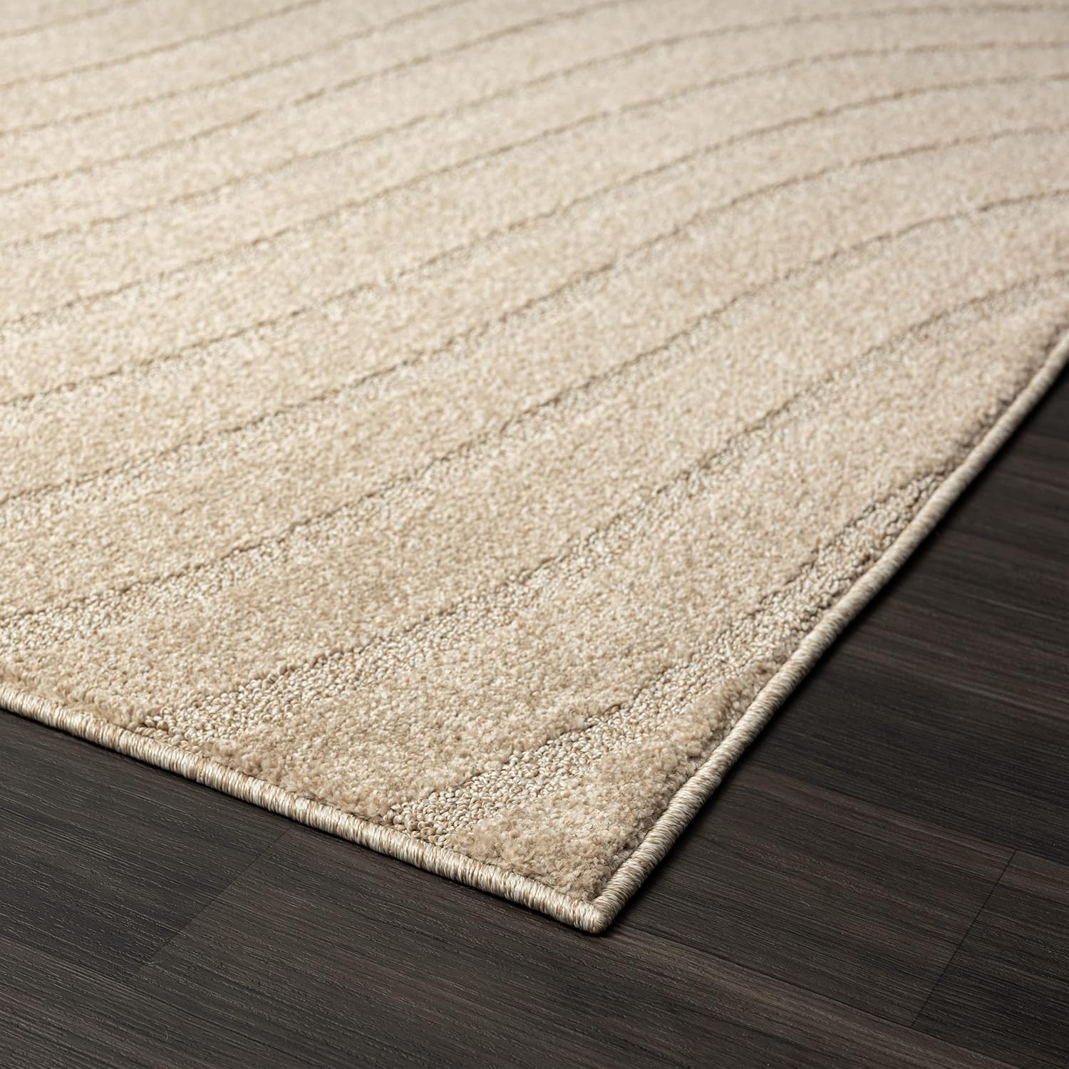 LUXE WEAVERS Alfombra moderna con ondas geométricas beige de 9 x 12 pulgadas, alfombra contemporánea resistente a las manchas