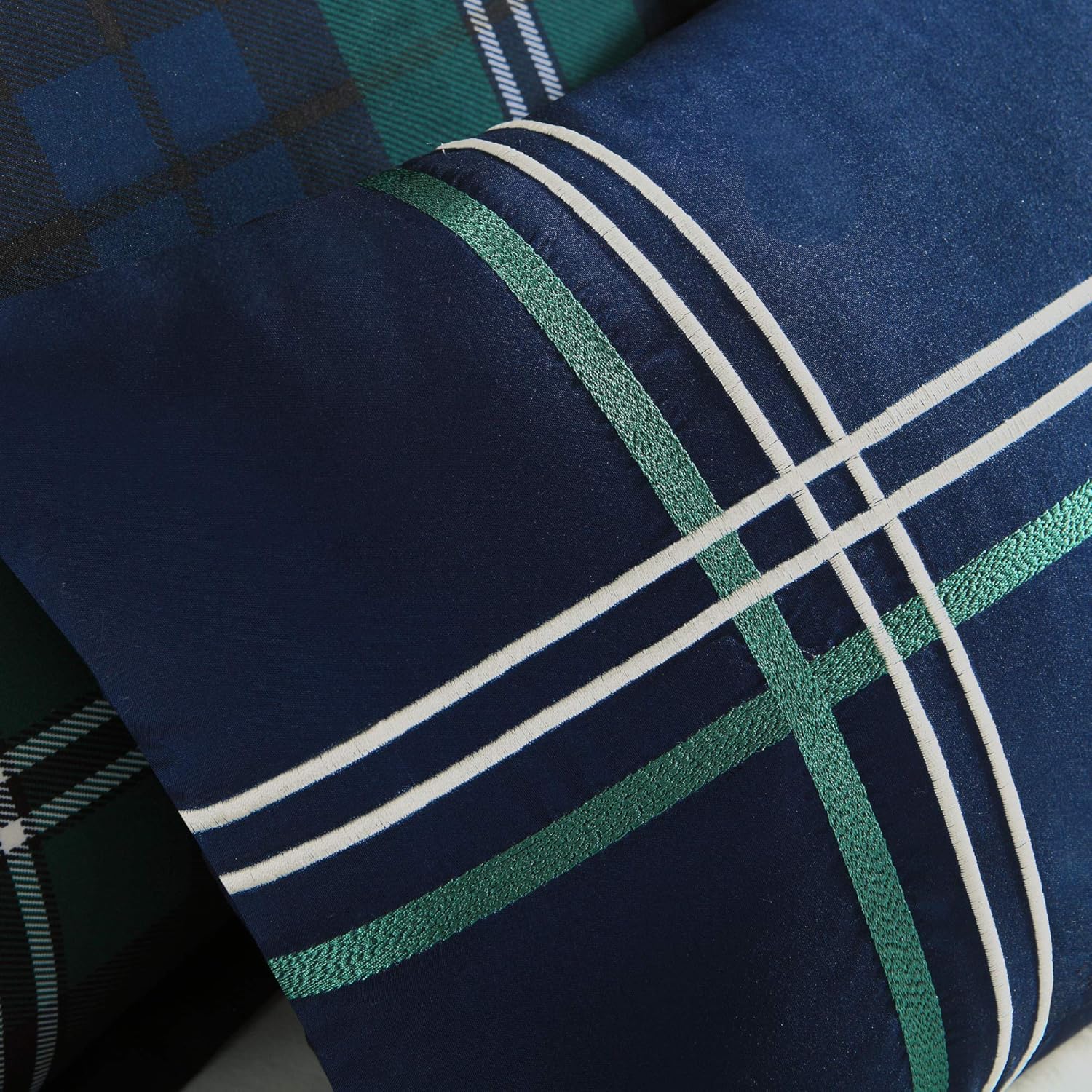 Mi Zone Acogedor juego de edredón con diseño de cuadros estilo de vida de cabaña para todas las estaciones, fundas de cama a juego, almohada