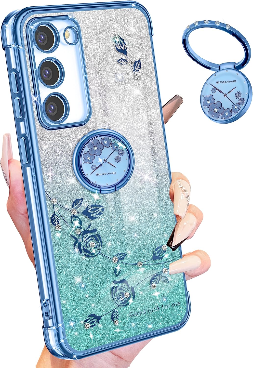 Coralogo Funda 3 en 1 para Samsung Galaxy S23 Plus con purpurina brillante para mujeres y niñas, cubierta brillante para teléfono, bonito diseño