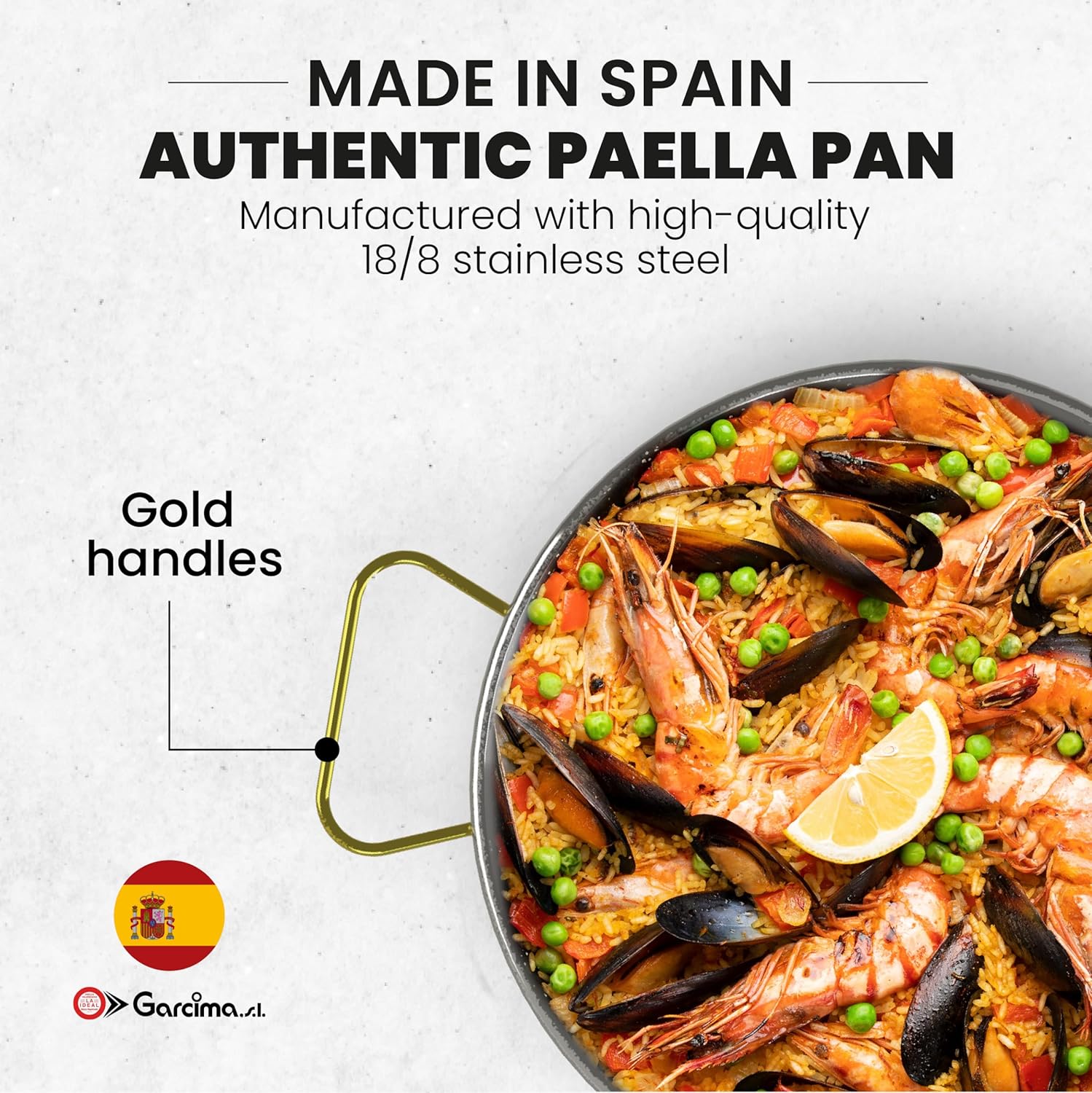 La Paella – Paellera de acero inoxidable